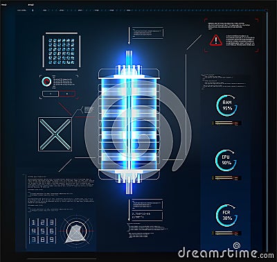 Futuristic User Interface Hud And Infographic Elements. Abstract Virtual Graphic Touch User Interface. Stock Photo